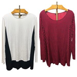 J JILL ~ Lot of Two Wearever Collection Long Sleeve Tunic Length Tops